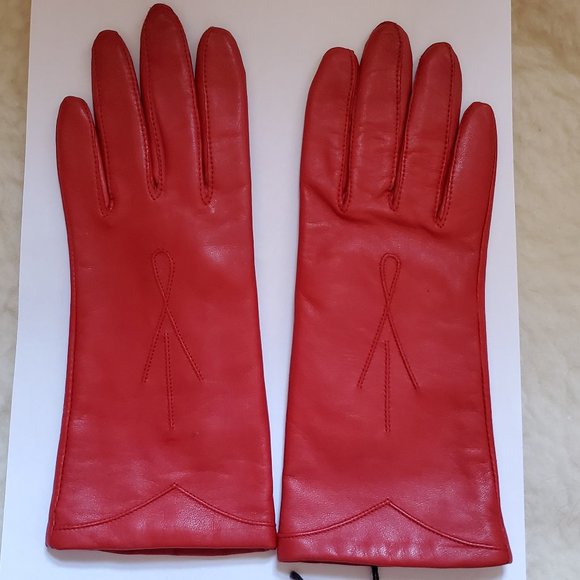 Fownes Red Leather Gloves - Small  - NWT - Picture 3 of 6